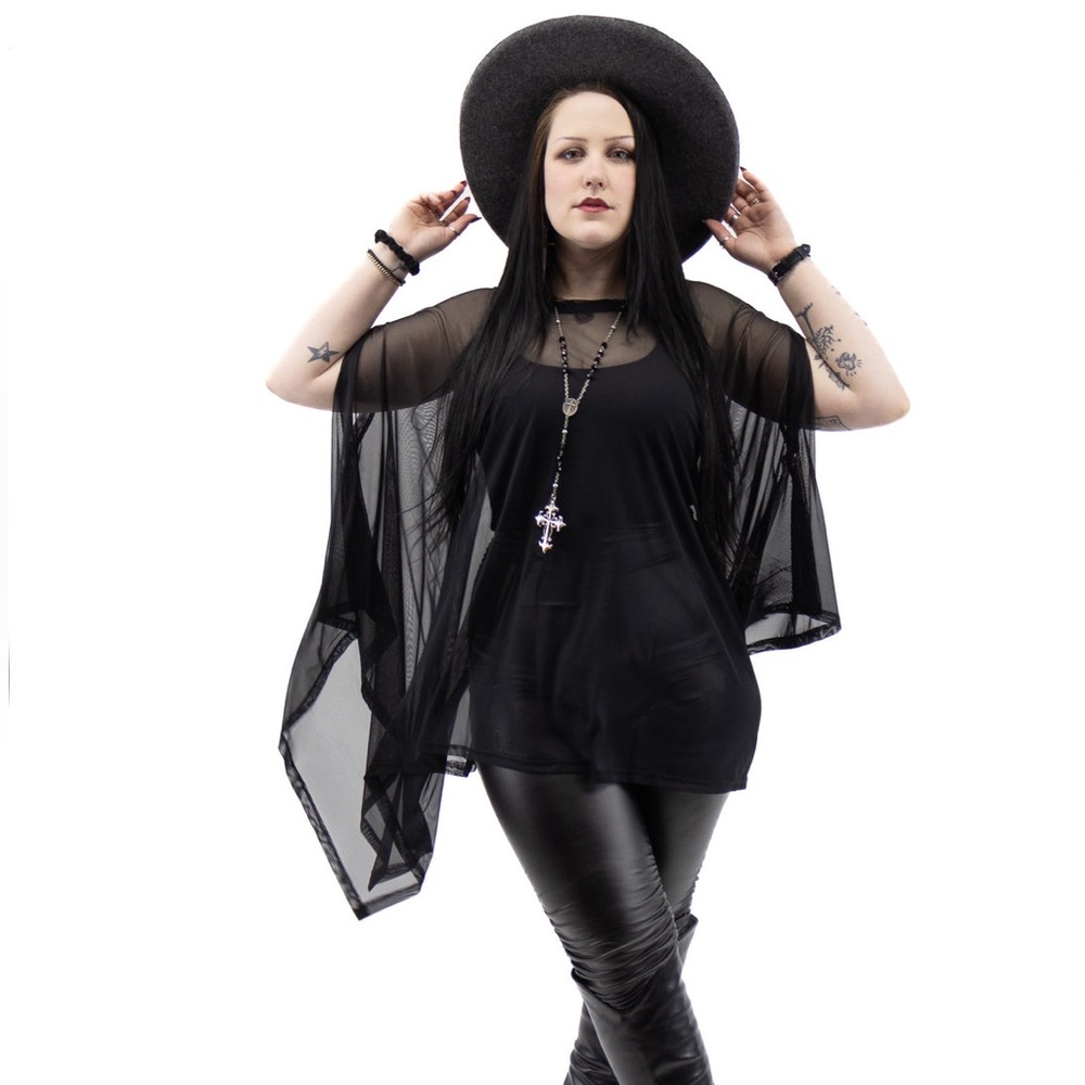 Foxblood Mesh Rhiannon Flowing Tunic Top OS - Picture 9 of 9